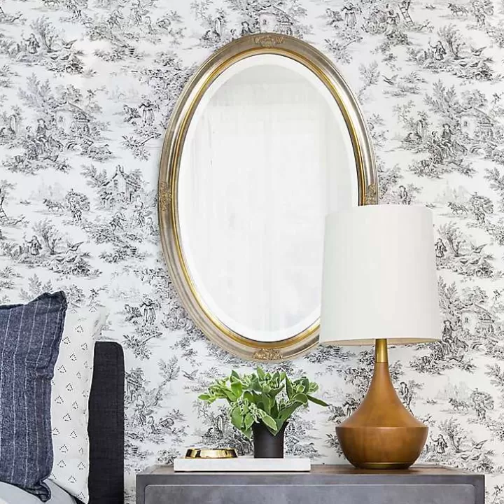 Online Silver and Gold Carlton Oval Wall Mirror Decorative Mirrors