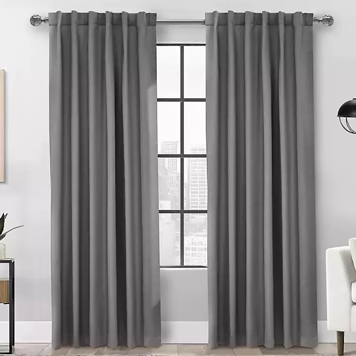 Sale Silver Baxter Blackout Curtain Panel, 95 in. Curtains & Drapes