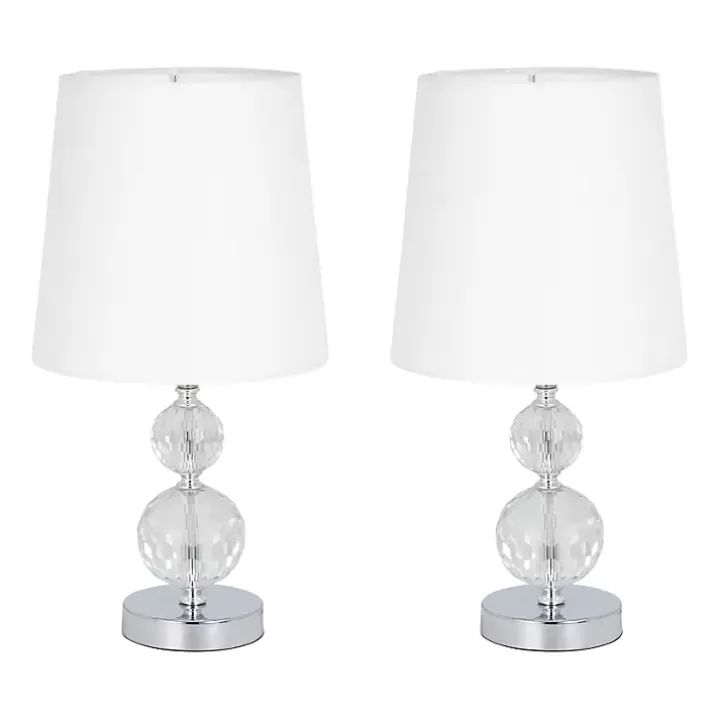 Sale Silver Crystal Orb Table Lamps, Set of 2 Table Lamps