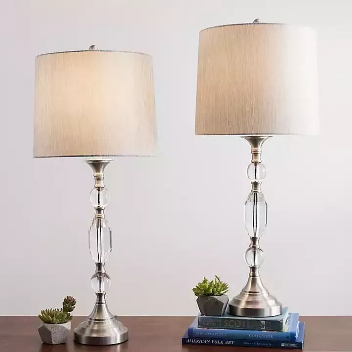 Sale Silver Crystal Table Lamp, Set of 2 Table Lamps