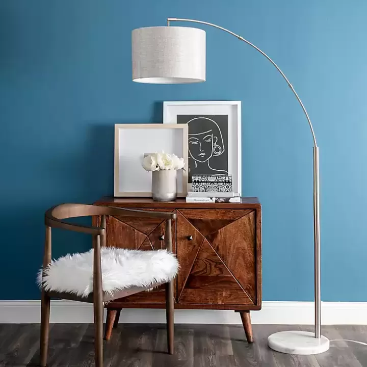 Flash Sale Curved Floor Lamp with Marble Base Floor Lamps