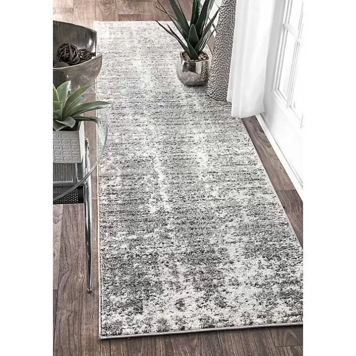 Cheap Silver Deena Abstract Runner Accent Rugs