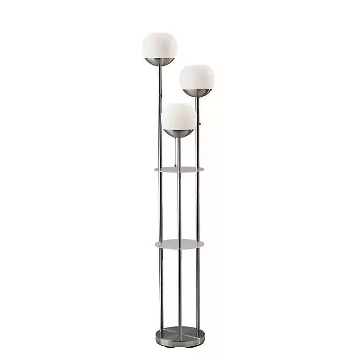 Sale Silver Globe 3-Light Shelf Floor Lamp Floor Lamps