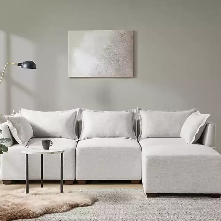 Clearance Silver Modular Armless Accent Chair Sofas & Loveseats