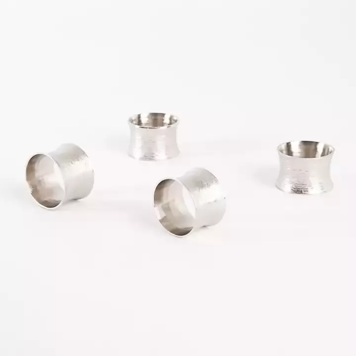 Hot Hammered Metal Napkin Rings, Set of 4 Kitchen Accessories