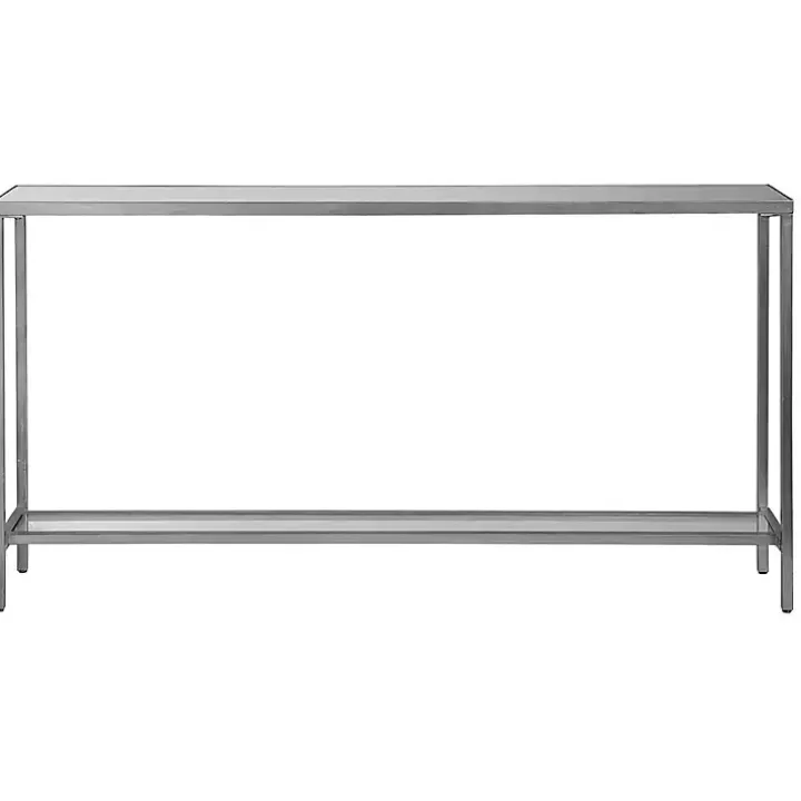 Discount Metal Mirrored Top Slim Console Table Console Tables