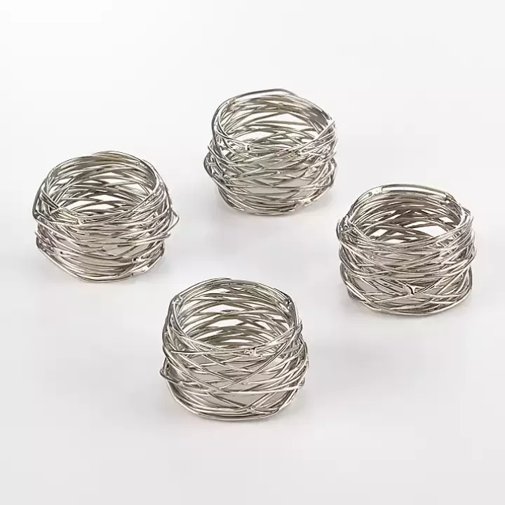 Best Sale Metal Twine Napkin Rings, Set of 4 Table Linens