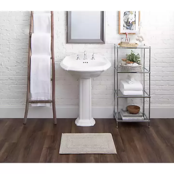 Discount Silver Reversible Cotton Bath Mat, 34 in. Bathroom Rugs