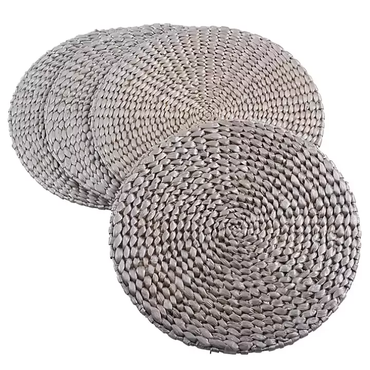 Outlet Round Woven Rattan Placemats, Set of 4 Table Linens