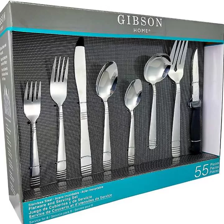 Outlet Stainless Steel 55-pc. Flatware Set Flatware & Cutlery