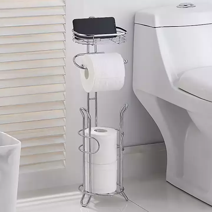 Shop Toilet Paper Storage Stand with Basket Bathroom Accessories