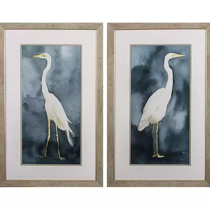 Best Simple Egret 2-pc. Framed Wall Art Set Framed Art