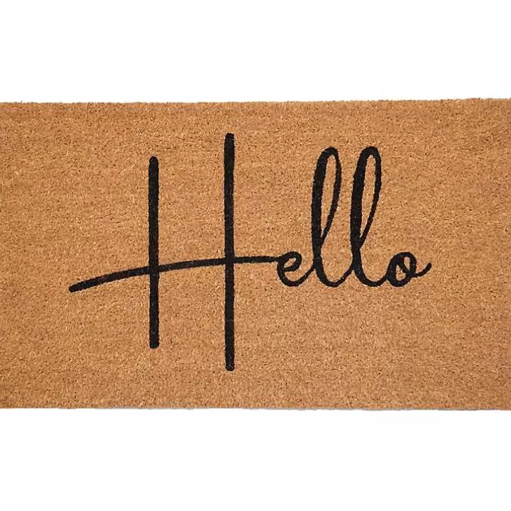 Fashion Simple Hello Script Doormat, 48x24 Doormats