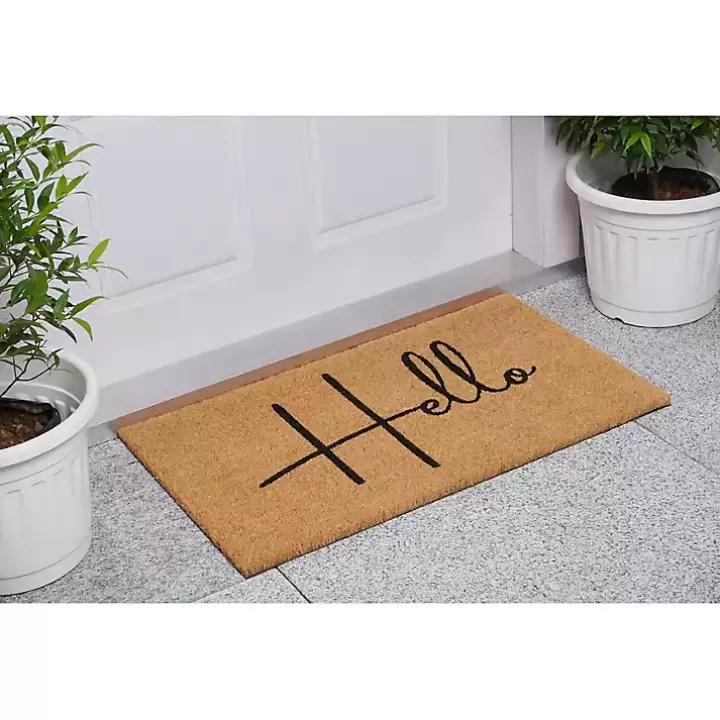 Best Sale Simple Hello Script Doormat, 36x24 Doormats