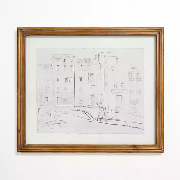 Outlet Sketched City Street Framed Art Print Framed Art