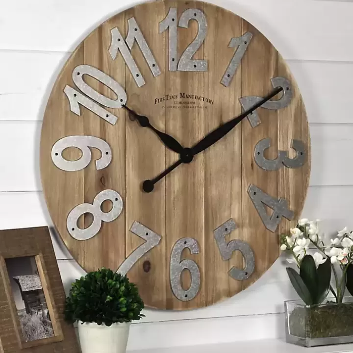 Discount Slat Wood Wall Clock Clocks