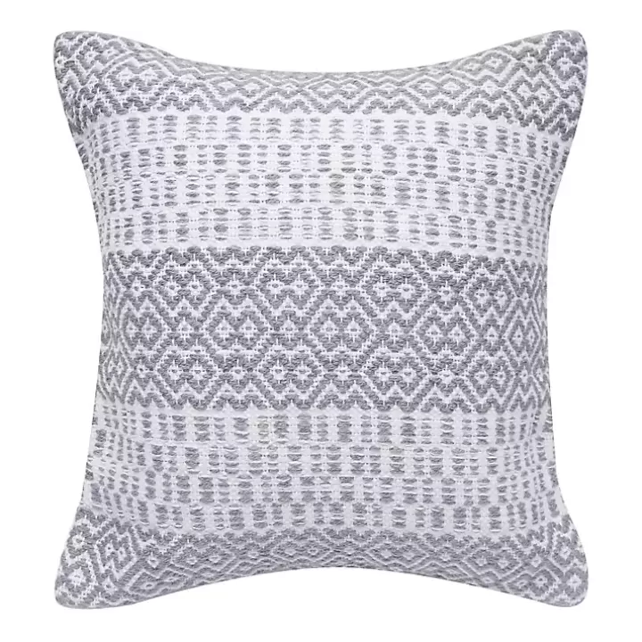 Sale Slate Diamond Stripe Indoor/Outdoor Pillow Outdoor Cushions & Pillows