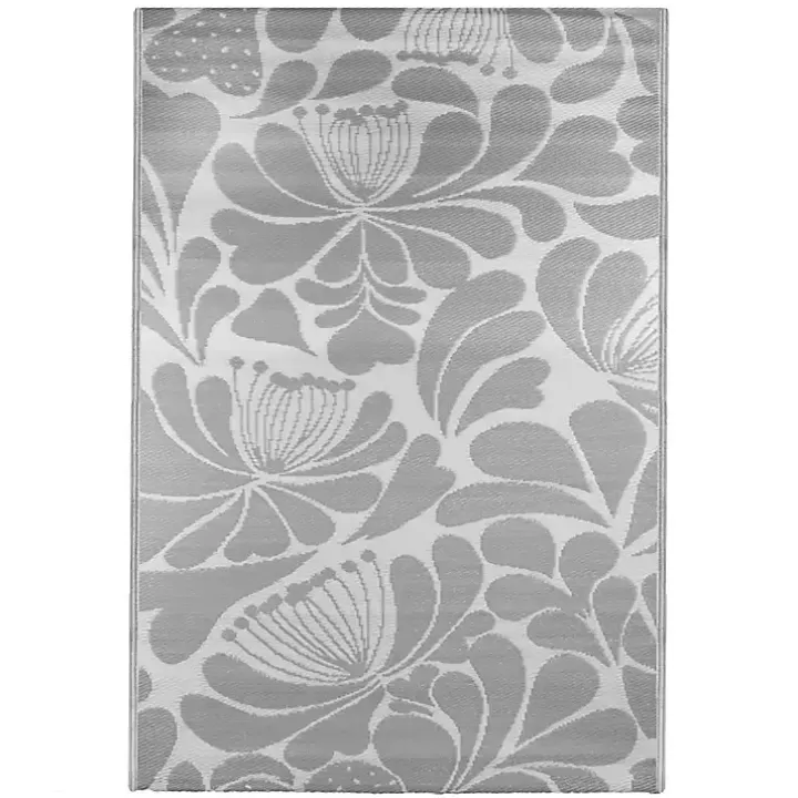 Best Slate Floral Outdoor Area Rug, 4x6 Outdoor Rugs