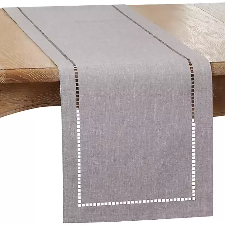 Fashion Slate Hemstitch Border Table Runner Table Linens