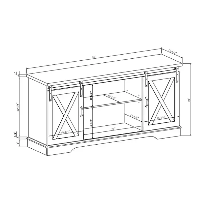 Sale Sliding Barn Door Open Shelf Wash TV Stand Tv Stands & Media Consoles