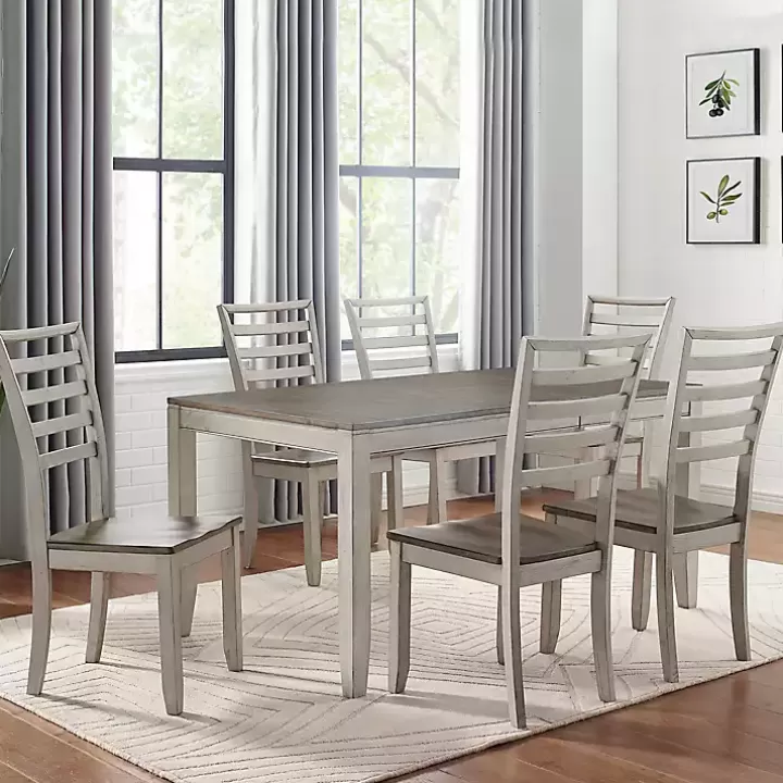 Clearance Smoked Alabaster and Honey Wood 7-pc. Dining Set Dining Sets