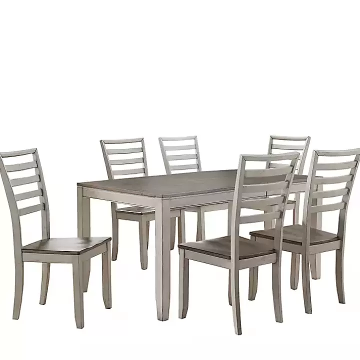 Clearance Smoked Alabaster and Honey Wood 7-pc. Dining Set Dining Sets