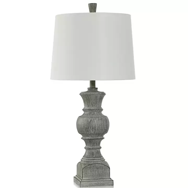 Online Smokey Slate Gray Baluster Grain Table Lamp Table Lamps