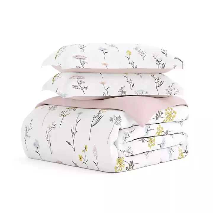 Outlet Soft Floral Reversible 3-pc. King Duvet Cover Set Duvets