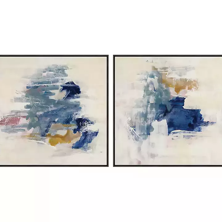 Discount Soft Teal Waves I & II Canvas Art Prints, Set of 2 Canvas Art