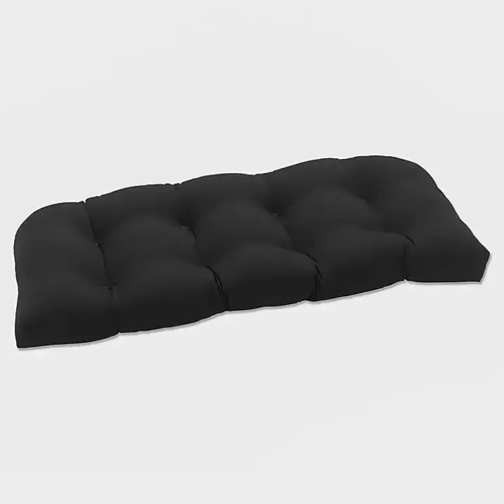 New Solid Tufted Outdoor Settee Cushion Outdoor Cushions & Pillows