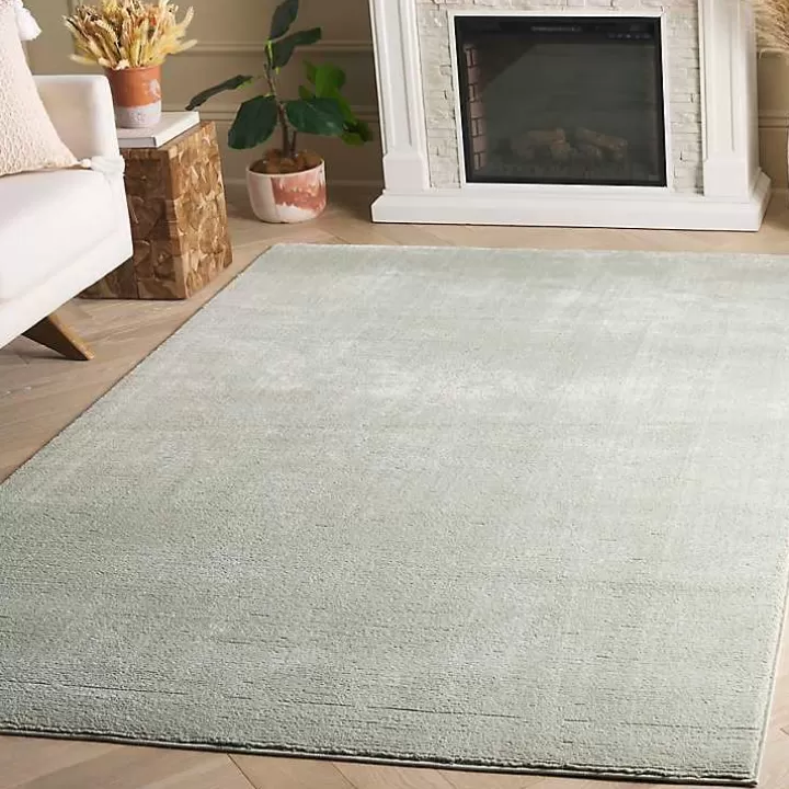 Flash Sale Solid Sage Revive Area Rug, 8x10 Area Rugs