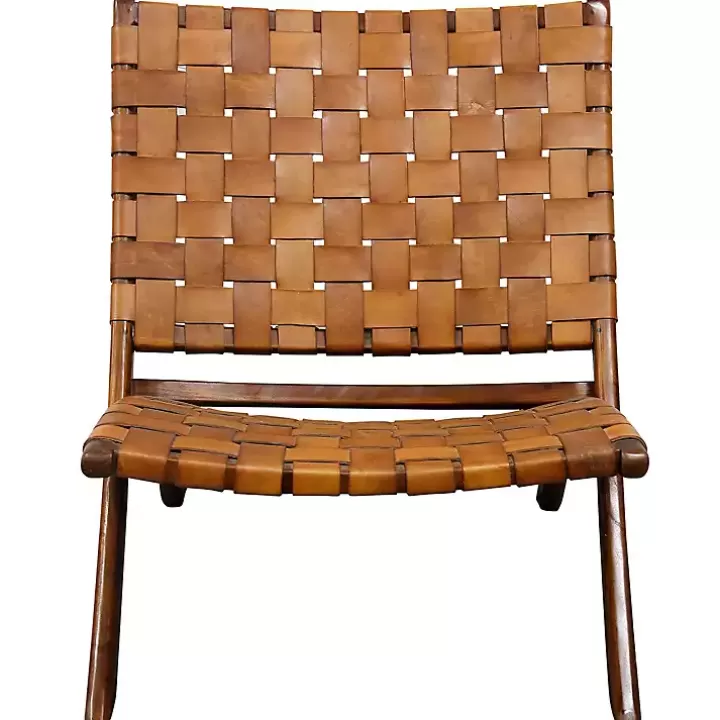 Best Solid Teak and Genuine Leather Lounge Chair Accent Chairs