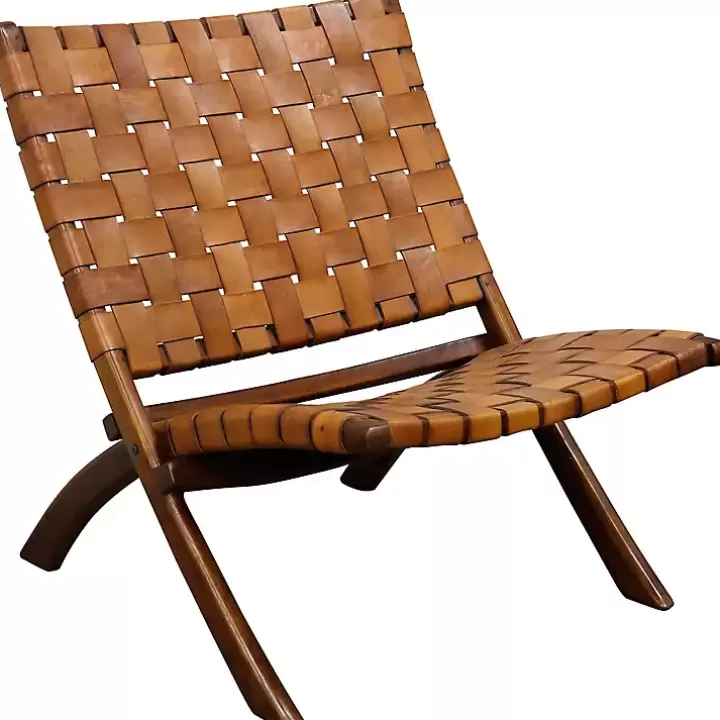 Best Solid Teak and Genuine Leather Lounge Chair Accent Chairs