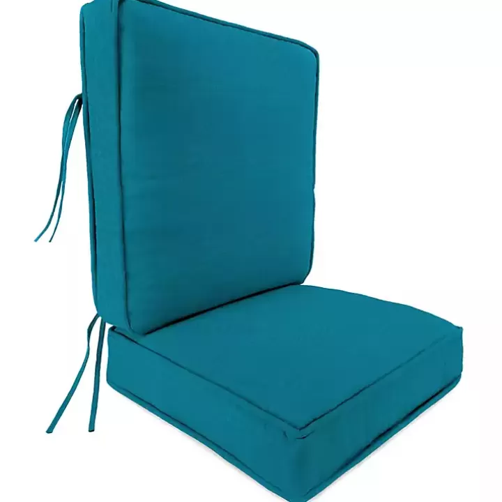 Outlet Solid Turquoise Outdoor Deep Seat Cushion Outdoor Cushions & Pillows