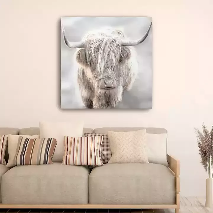 Best Sale Solo Highland Cow Canvas Art Print, 40x40 Canvas Art