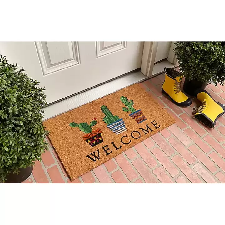 Online Southwestern Cactus Coir Doormat Doormats