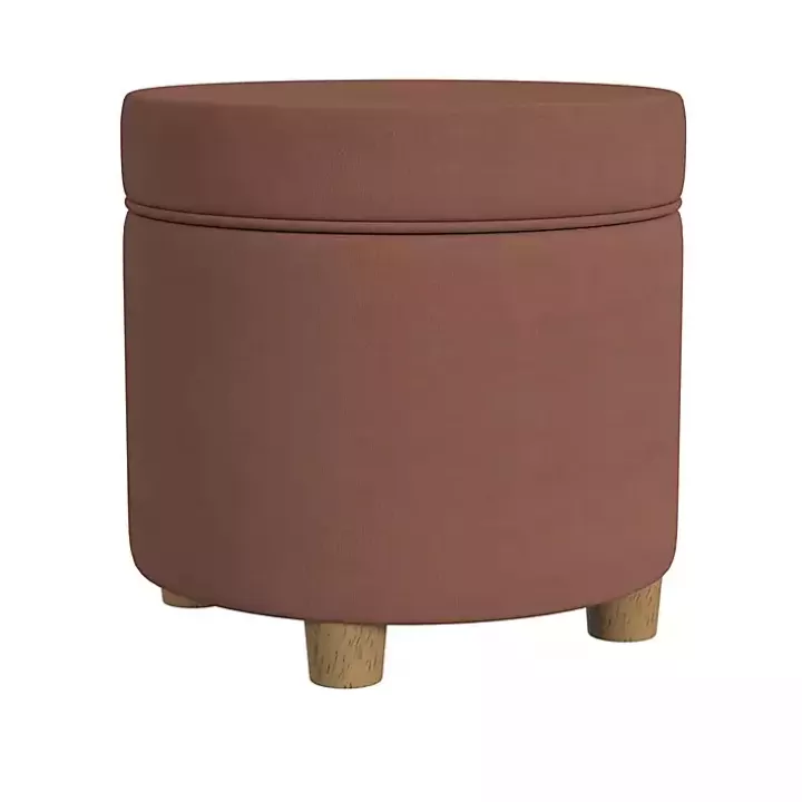 Shop Spice Round Velvet Storage Ottoman Benches & Ottomans