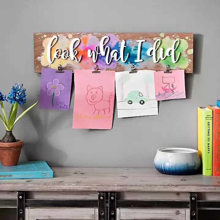 New Splattered Look What I Did Plaque with Clips Wall Quotes & Signs