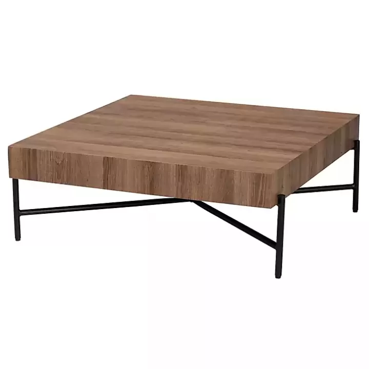 Outlet Square Light Wood X Base Coffee Table Coffee Tables