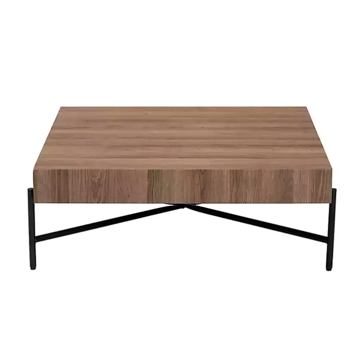 Outlet Square Light Wood X Base Coffee Table Coffee Tables