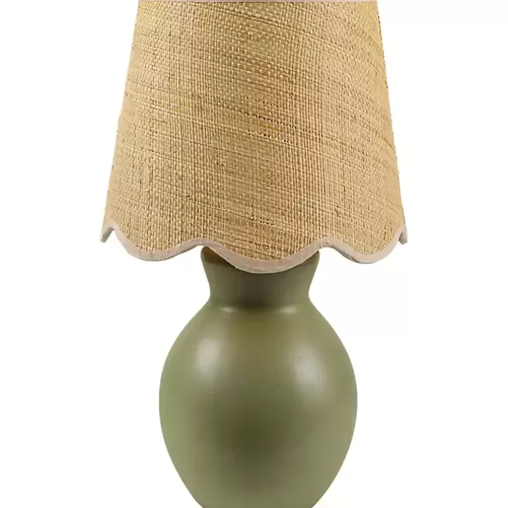 Clearance Stella Mini Table Lamp with Woven Shade Table Lamps