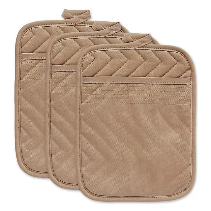 Outlet Stone Quilted 3-pc. Potholder Set Kitchen Accessories