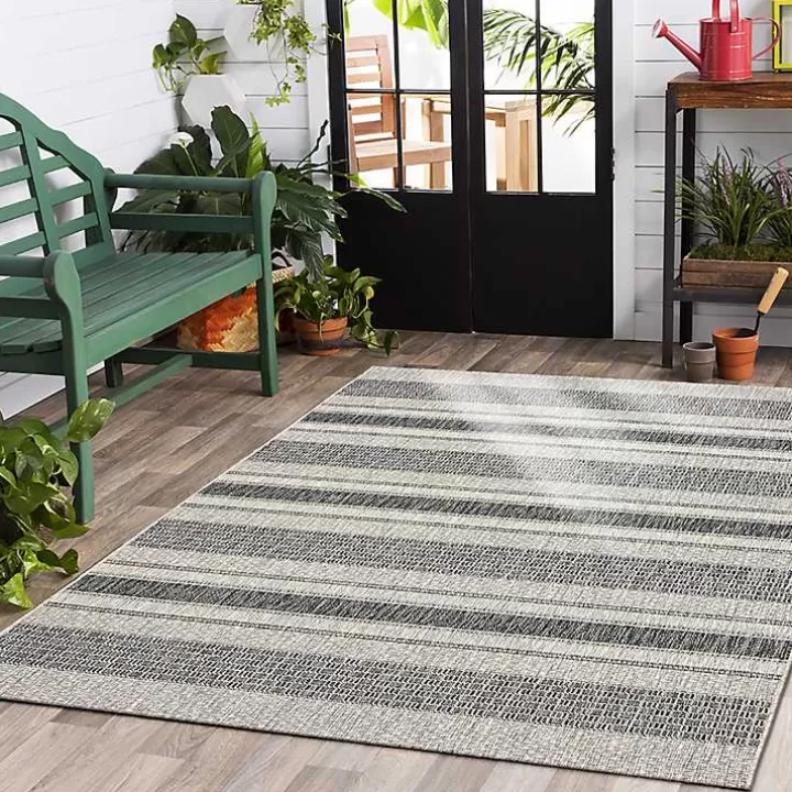 Discount Stripe Weave Sun Shower Outdoor Area Rug, 7x9 Outdoor Rugs
