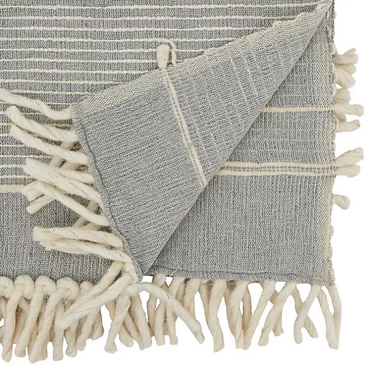 Flash Sale Striped Chunky Fringe Table Runner Table Linens