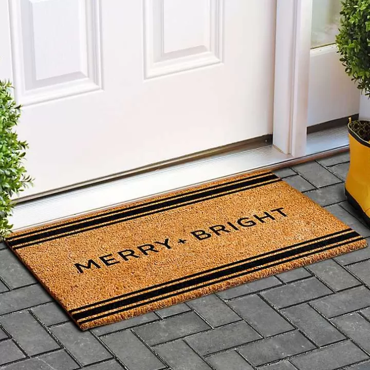 Hot Striped Merry + Bright Coir Doormat Doormats