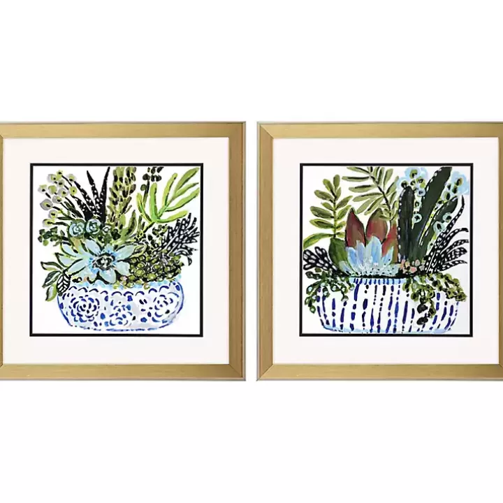 New Succulent Garden Framed Art Prints, Set of 2 Framed Art