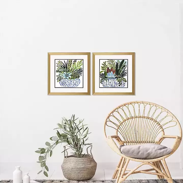 New Succulent Garden Framed Art Prints, Set of 2 Framed Art