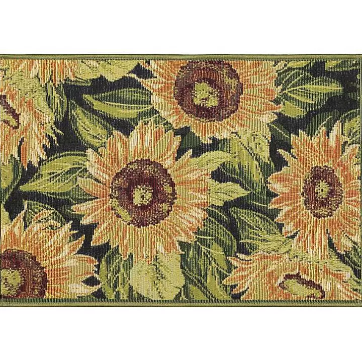 Outlet Sunflower Blossoms Indoor/Outdoor Rug, 3x4 Outdoor Rugs