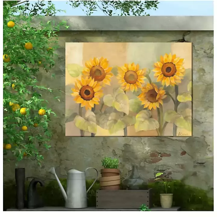 New Sunflower Sunshades Outdoor Canvas Art Print Outdoor Wall Decor