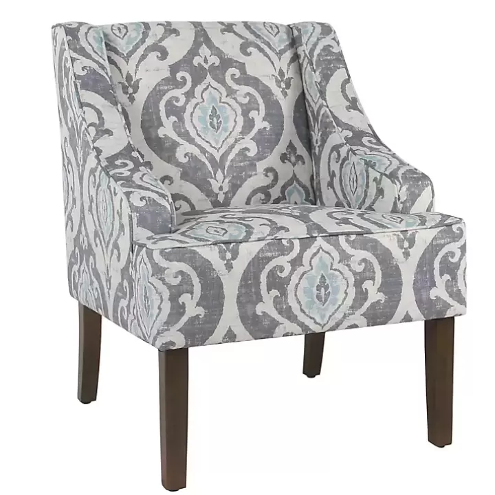 Clearance Suri Blue Swoop Accent Chair Accent Chairs